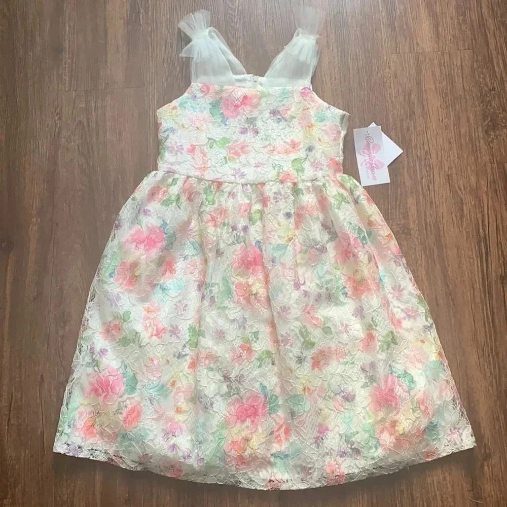 Bonnie Jean Lace Floral Sleeveless Dress